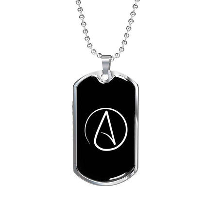 Atheist Symbol Dog Tag Necklace